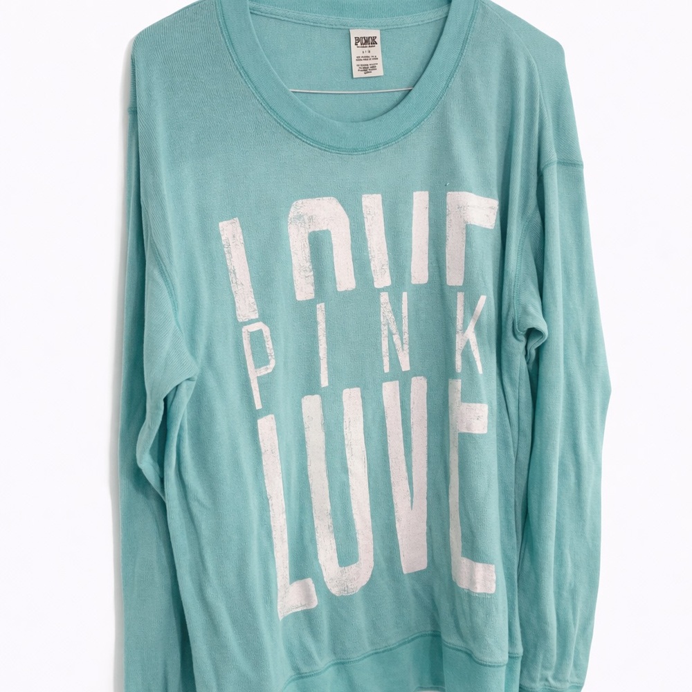 Victoria’s Secret PINK Oversized Teal Sweatshirt Pullover